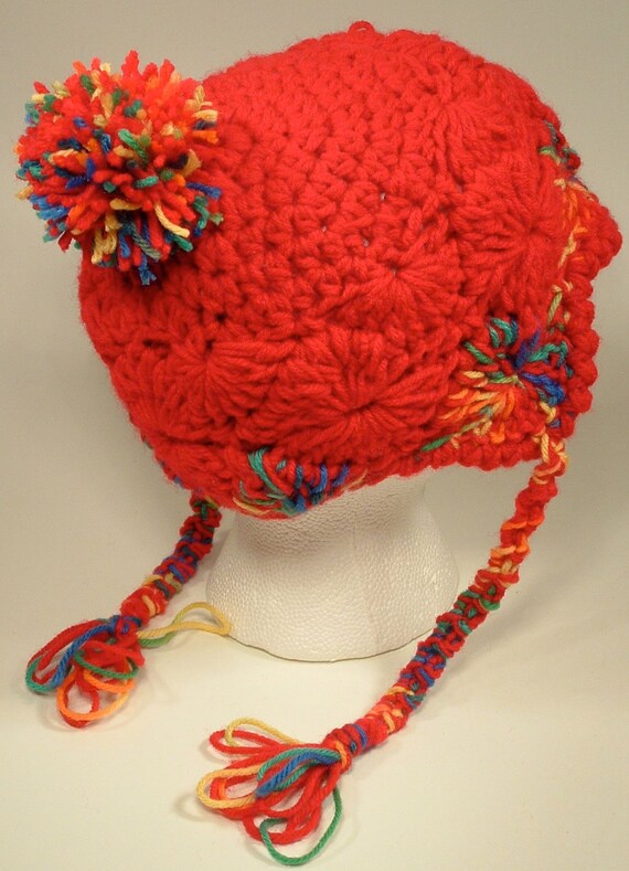 Adult Small Child Red Hat Tassel Pom 