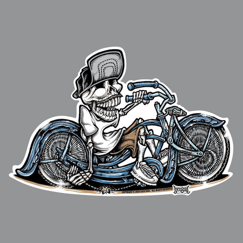 Skeleton Ride Decal Riding Low Sticker, Lowrider Bike, Skeleton Riding Beach Cruiser - Etsy