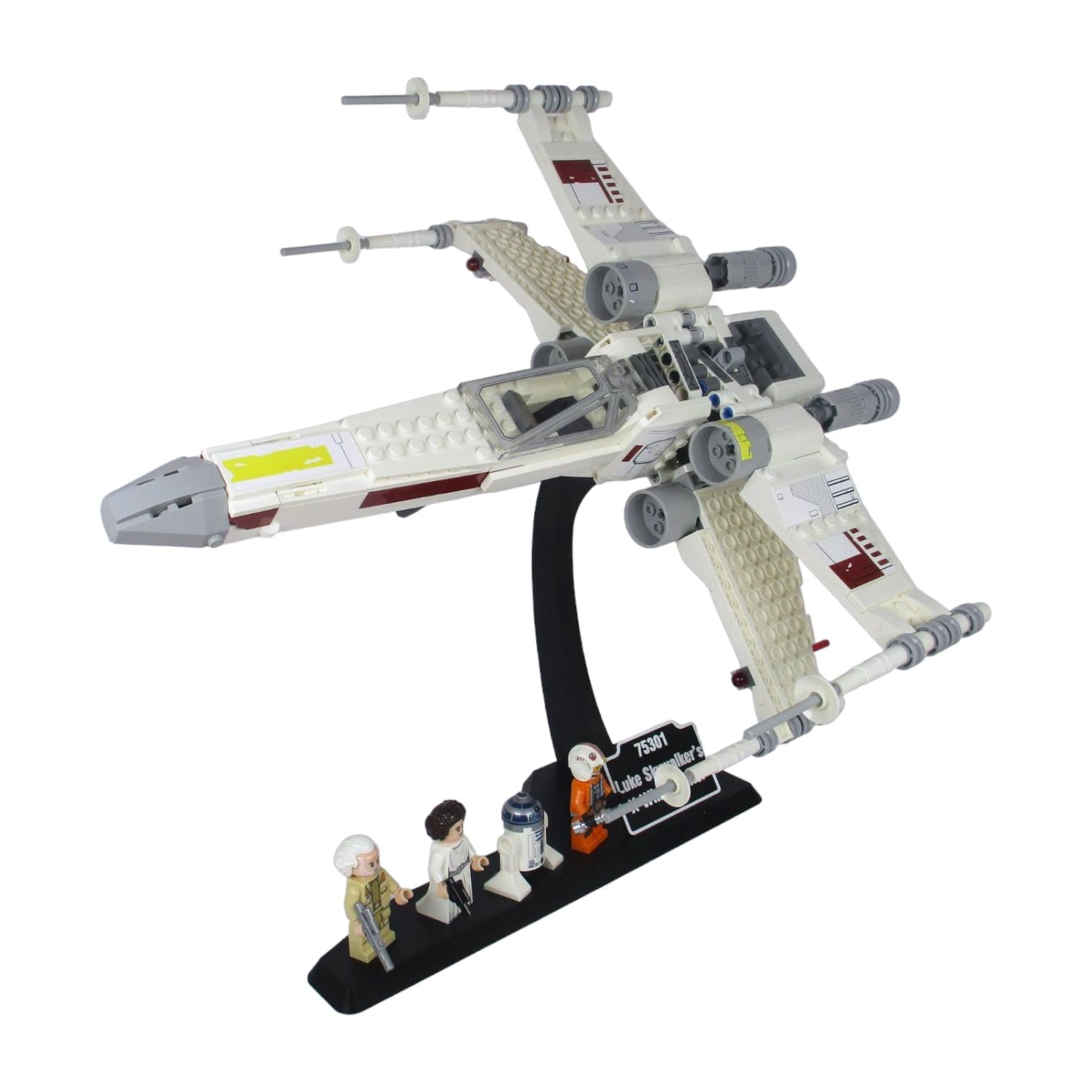 Supporto espositore per LEGO Star Wars Luke Skywalker's X-Wing Fighter 75301 / 4 slot per minifigure