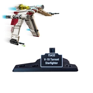 Support Display Stand for LEGO Star Wars 75432 V-19 Torrent Starfighter / 3 minifigures slots