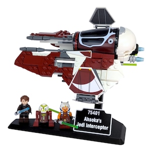 Support Display Stand for LEGO Star Wars 75401 Ahsoka's Jedi Interceptor / 3 minifigures slots