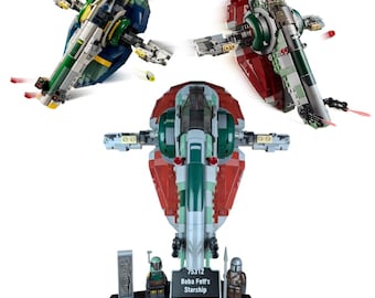 Supporto espositore per LEGO Star Wars 75433 Jango Fett&#39;s Starship / 75312 Boba Fett&#39;s Starship / 2-3 slot per minifigure