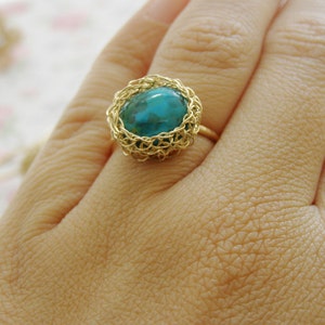 Turquoise Ring, Oval Turquoise ring, December birthstone ring, Gemstone ring, Stacking Ring image 5