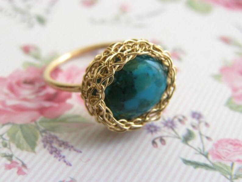 Turquoise Ring, Oval Turquoise ring, December birthstone ring, Gemstone ring, Stacking Ring image 1
