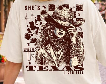 She's from Texas png, Western Cowgirl Mom Graphic, Country Shirt Design