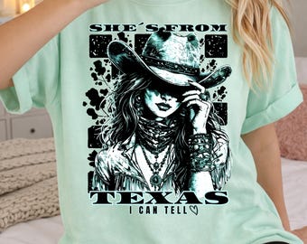 Vintage Western Cowgirl png, Texas Rodeo Graphic, Country Girl Aesthetic Design