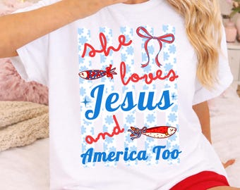 Jesus and america too png design, coquette patriotic 4th of July png, usa 250 years, girly independence day, retro usa 1776 2026