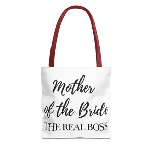 Mother of the Bride Tote Bag, Wedding Boss Tote, Bridal Party Gift Bag, Wedding Planning Tote, Personalized Wedding (Black Letters)
