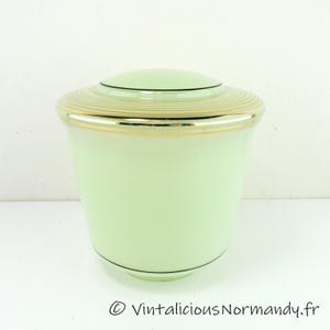 Vintage French Green Opaline Glass Lampshade for Ceiling Light - Mid Century Mint Green Lamp Shade - Collectible Item -