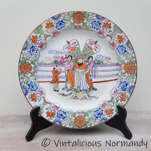 Vintage chinesische Tonghzi Porzellan Platte - Marked Keramik aus China - Sammlerstück -