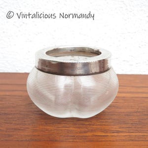 Antique Glass Silver Match Holder with Striker - Hallmarked 1886 Birmingham UK Solid Sterling 1800s Barware - Collectible Item -
