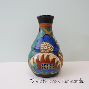 Vintage GOUDA Plateel Pottery Miniature VASE Golota 1932 - Dutch 1930s Handpainted Ceramic by Plateel Zuid Holland - Collectible Item -
