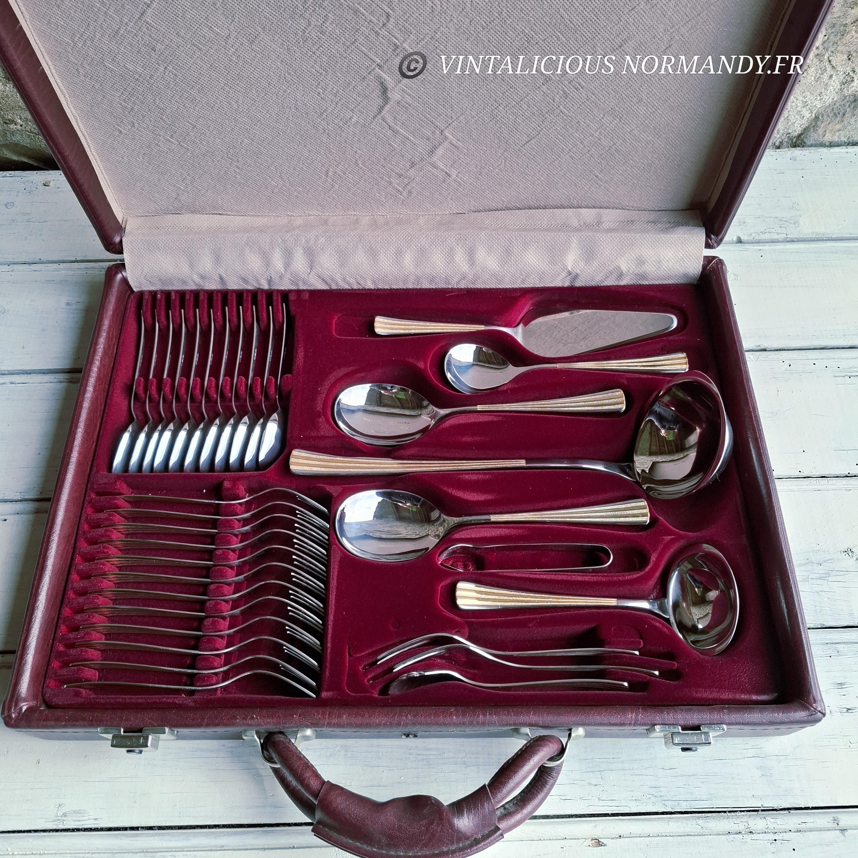 Vintage SBS Solingen Cutlery Set: 23/24k Gold Plated, 70 Pieces