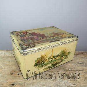 Vintage TIN metal BOX BENSONS Toffee England - Large 1950s English Candy Container - Collectible Item -