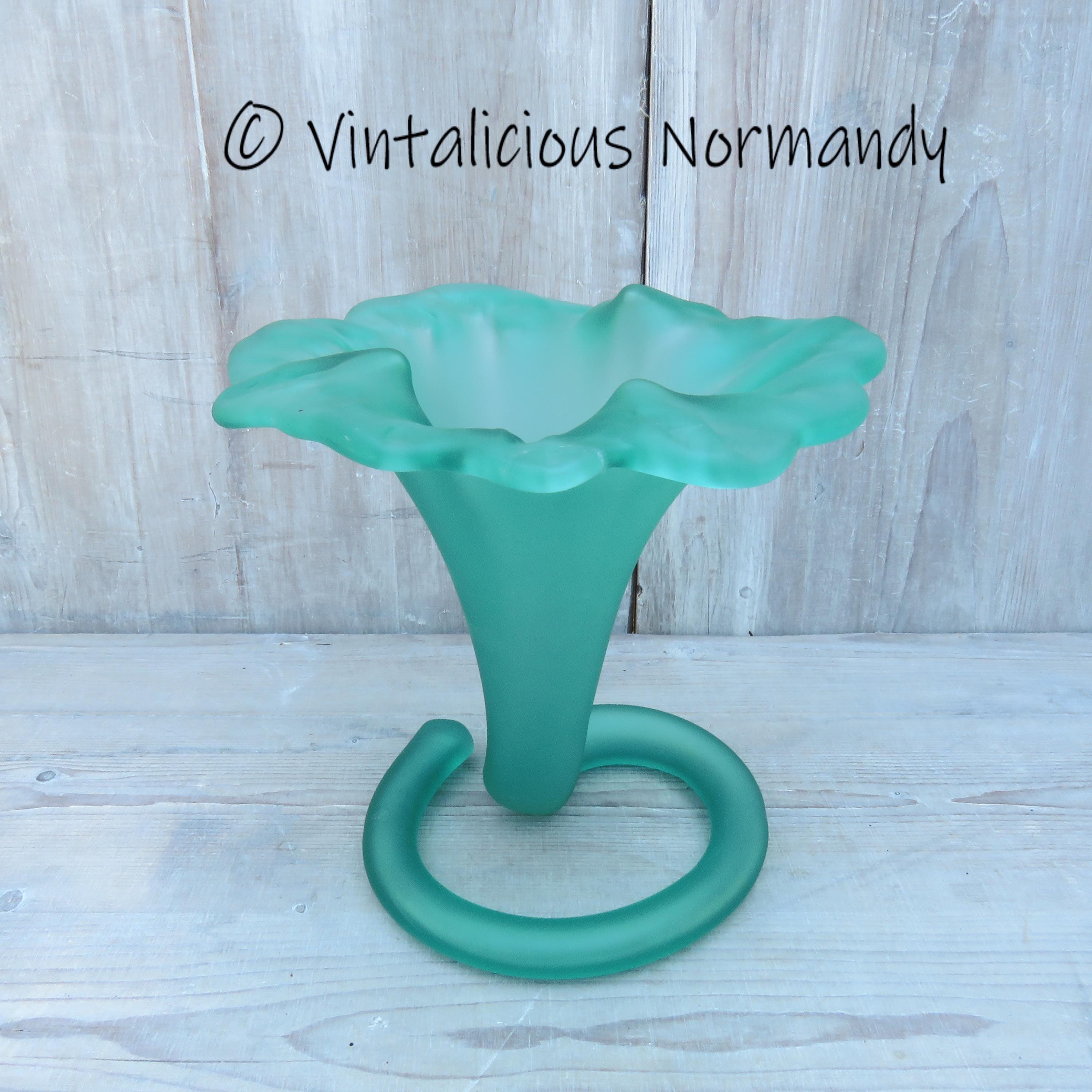 【 超希少品 】70's STIVER ITALY 大型 花瓶 クリスタル 緑 Stiver Glass Vase - Etsy
