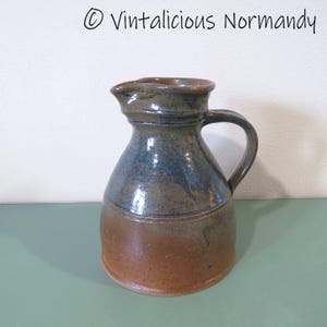 Vintage French Stoneware Gres Pitcher - French Earthenware Water Milk Jug - Collectible Item -