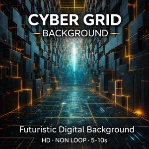 Animación de cuadrícula cibernética / Fondo digital futurista / Imagen de tecnología de ciencia ficción para TikTok y Reels (HD)