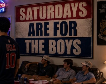 Samstage sind für die Jungen-Flagge - Frat House Banner | College Wohnheim Dekor | Lustige Beer Pong Wandfahne | Man Höhle Garage Dekor