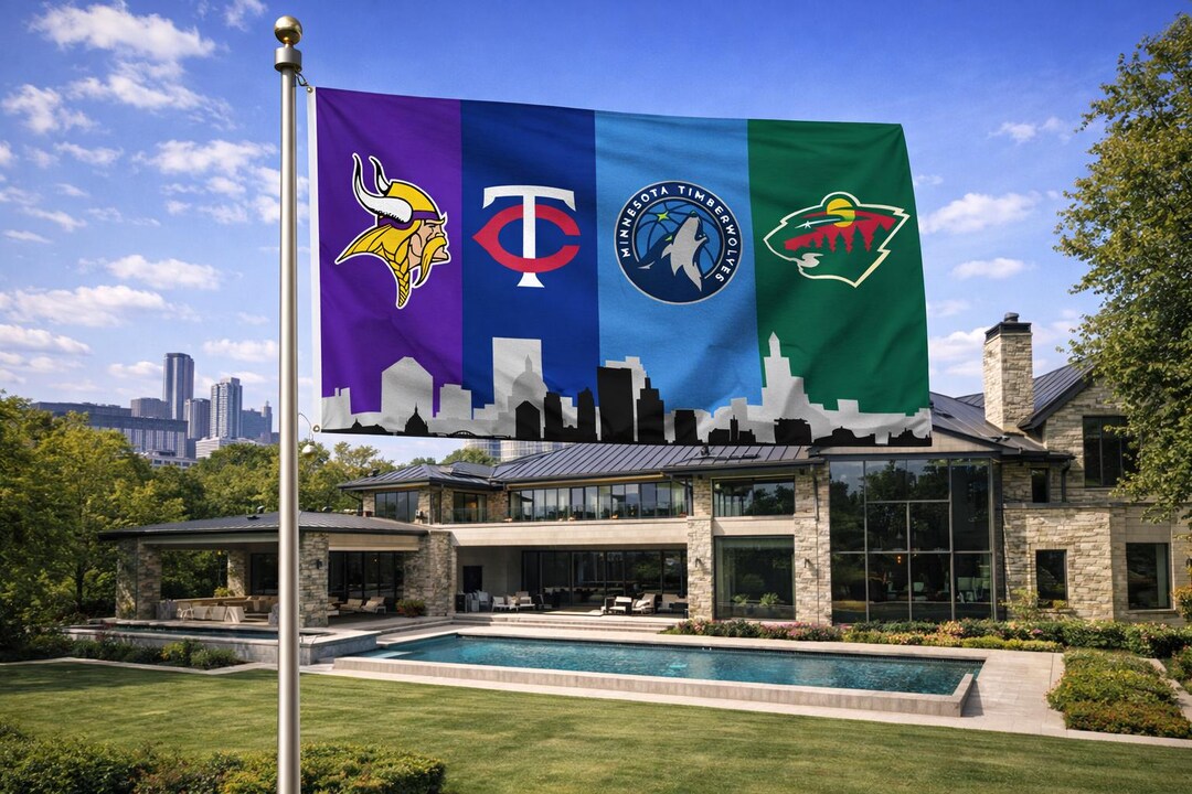 Minnesota Sports Flag – Vikings Twins Timberwolves Wild Wall Flag ...