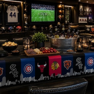 Chicago Sports Flag – Bears Cubs Bulls Blackhawks Wall Flag | Mancave Garage Decor | Chicago Fan Gift image 6
