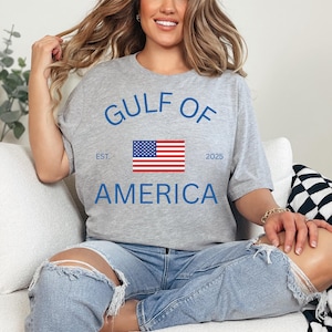 Gulf of America T-Shirt | Funny Trump Gulf of Mexico Shirt | Patriotic USA Flag Shirt | President Trump 2025 Gift | MAGA Patriotic Tee