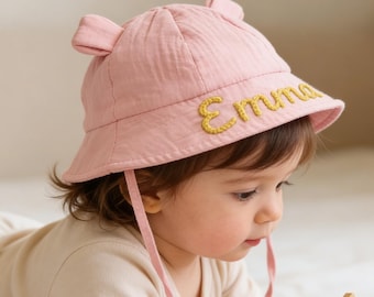 Baby Bucket Hat, Custom Name Baby Sun Hat, Personalized Baby Hat with Name, Summer Beach Hat Newborn, Baby Girl Hat, Baby Boy Gift Summer
