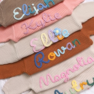 Personalized Baby Sweater with Name,Toddler Name Sweater,Embroidered Knit Sweater Newborn,Kids Name Sweater Gift,Monogrammed Baby Gifts