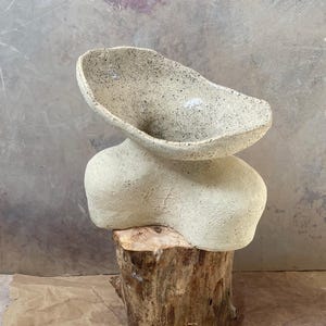Wabi Sabi Stoneware Vase: Handmade Ceramic Art Vessel, Volcanic Glaze