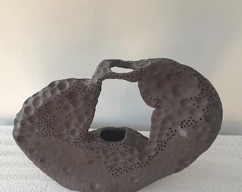 Raw Unglazed Vase, Sculptural  Ceramic Object
