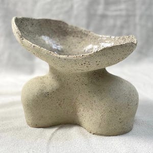 Wabi Sabi Ceramic Art Vessel – Organic Stoneware Sculpture – Textured Handmade Vase – Unique Collectible Interior Object