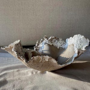 Large Sculptural Ceramic Bowl, Organic Wabi Sabi Centerpiece, Stoneware Art