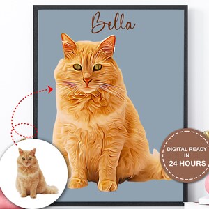 Custom Pet Portraits Using Pet Photo Personalized Digital Dog Portraits Cat Portraits Custom Dog Portraits Custom Pet Art Pet Drawing Poster