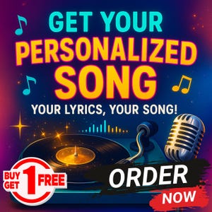 Get a Custom Song | Personalized Song | Custom Lyrics | Personalized Lyrics | Custom Music | Unique Music Gift | MP3 | Digital Download