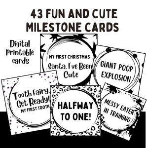 Cartes bébé numériques en noir et blanc
