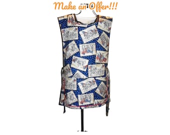 Patriotic Kitchen Cobbler Lined Apron Smock Wavy Flags Handmade Kitchen Cooking Craft Activities Excellent Clothing Protectors