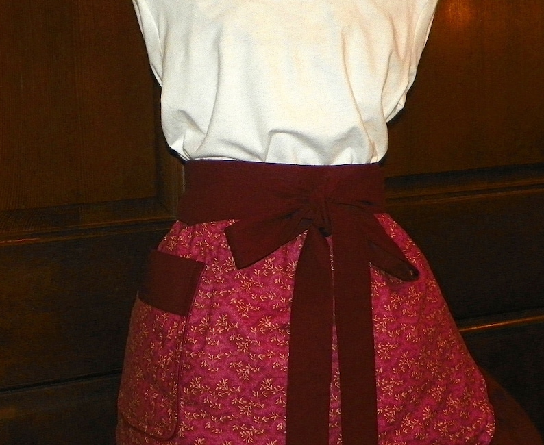 Flirty Fun Sassy Hostess Waist Apron 21 In Vines on Wine by Nanasaprons Handmade for Fun Cooking Baking