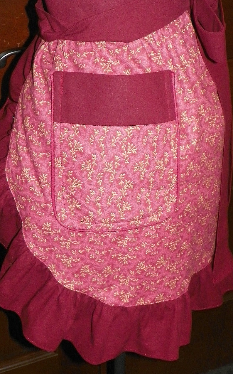 Flirty Fun Sassy Hostess Waist Apron 21 In Vines on Wine by Nanasaprons Handmade for Fun Cooking Baking