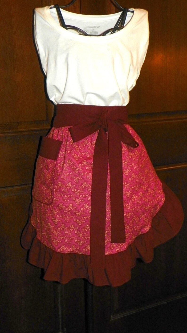 Flirty Fun Sassy Hostess Waist Apron 21 In Vines on Wine by Nanasaprons Handmade for Fun Cooking Baking