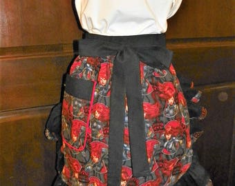 Powerful, Vivid Color, Sassy Hostess Waist Apron 24 In Marvel Action Black Widow by Nanasaprons Handmade for Fun Cooking Baking Activities