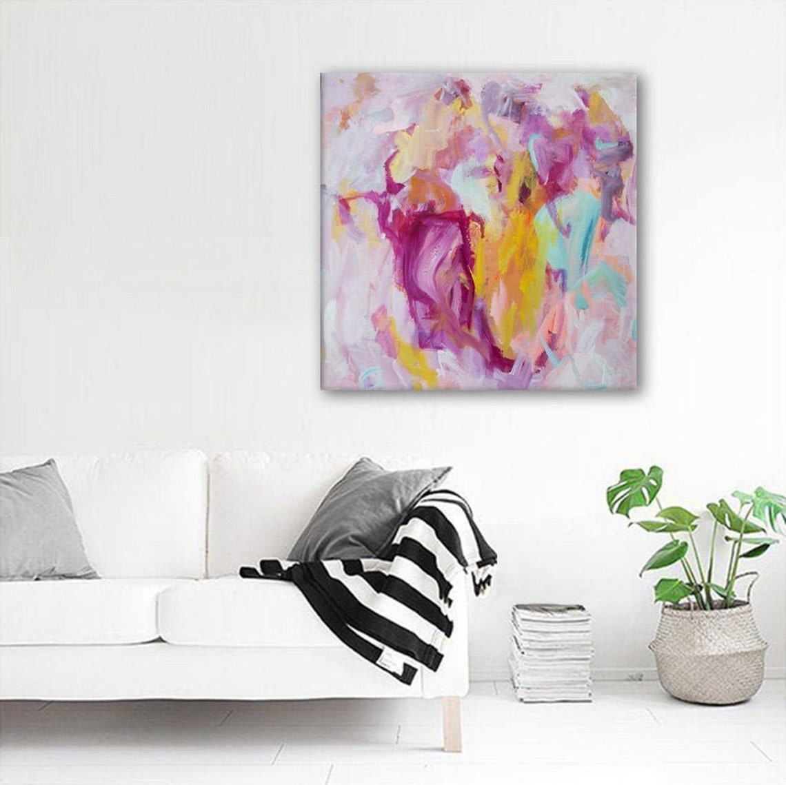 Pink Gray Abstract Print Pink Gray Art Abstract Print on Etsy