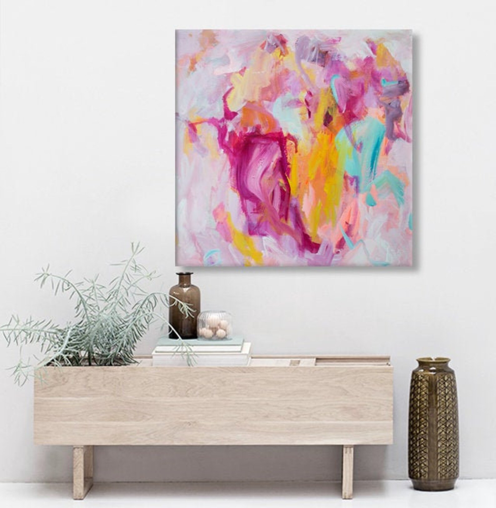 Pink Gray Abstract Print Pink Gray Art Abstract Print on Etsy