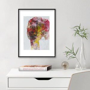 Woman portrait art, small head painting, colorful painting, Original figurative art for your house, office, Bold colors