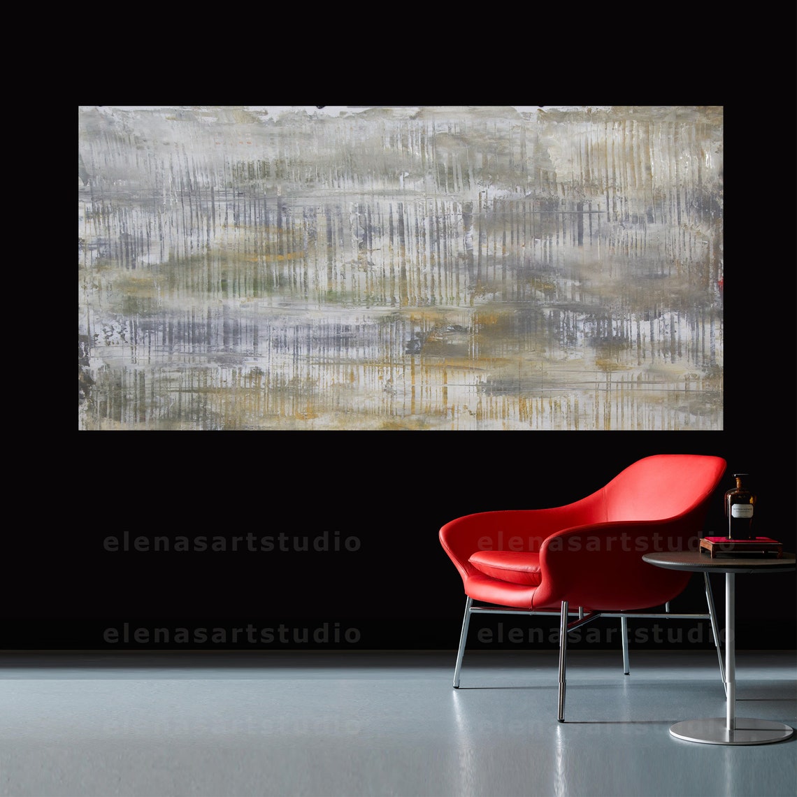 Gray beige cream painting abstract art Large wall art canvas Etsy