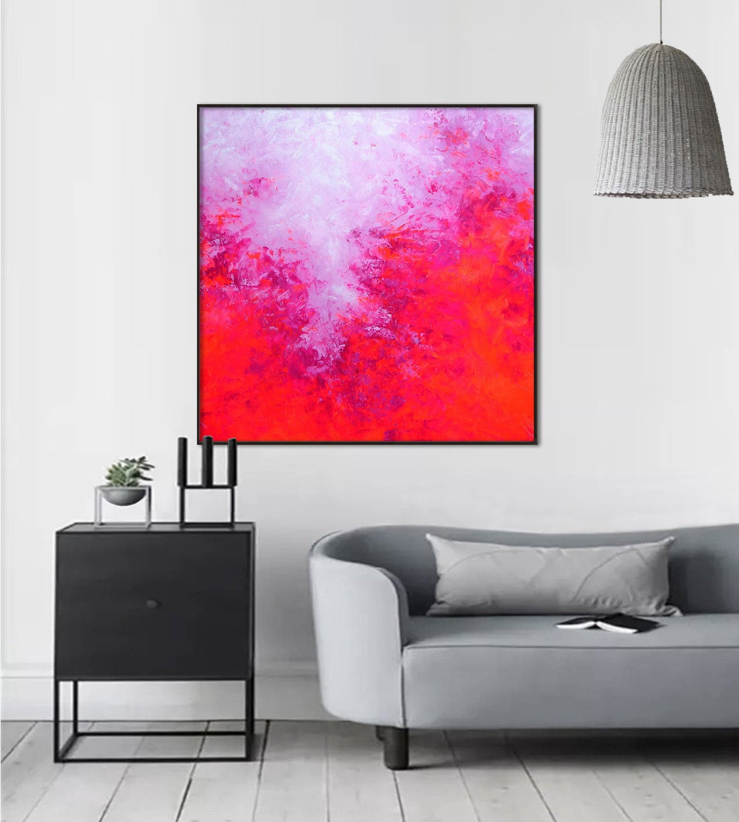 Abstract pink painting Pink abstract art Abstract painting