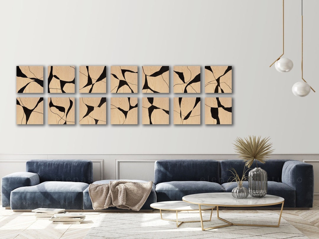 Wood Blocks Wall Art Abstract Painting Wall Art Installation Etsy