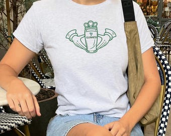 claddagh guinness st patricks day baby tee | Irish shamrock beer design
