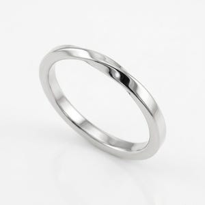 2mm Mobius Twist Ring, 925 Sterling Silver Infinity Twisted Band, Minimalist Stacking Ring, Dainty Everyday Silver Ring Gift for Her