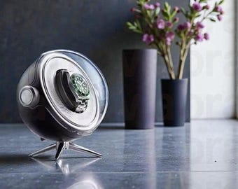 Watch Winder – Automatic Watch Box, Luxury Gift for Men  Rechargeable 1 Slot,  LED Light,