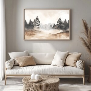 Ruhiges Aquarell Matte Berglandschaft Poster - Serene Natur Landschaft, Geschenk für Naturliebhaber, Vintage Wandkunst, Natur Poster