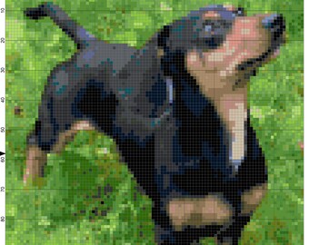 Dachshund dog cross stitch pattern pdf